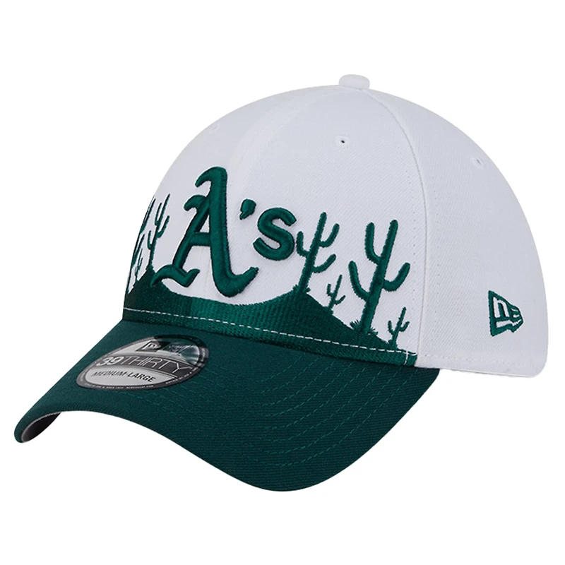 Men's New Era  Dark Green Athletics 2025 Spring Training Landscape 39THIRTY Flex Hat