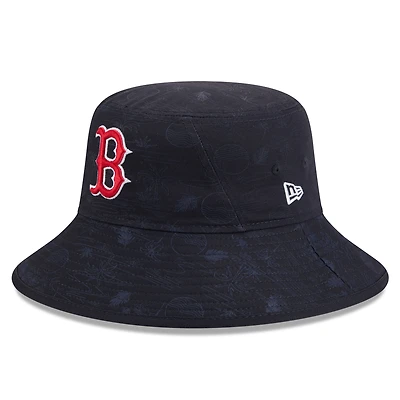 Men's New Era  Navy Boston Red Sox 2025 Spring Training All Over Print Bucket Hat