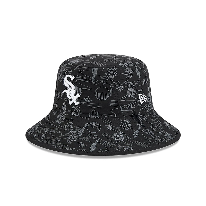 Youth New Era  Black Chicago White Sox 2025 Spring Training All Over Print Bucket Hat