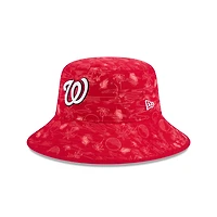 Youth New Era  Red Washington Nationals 2025 Spring Training All Over Print Bucket Hat