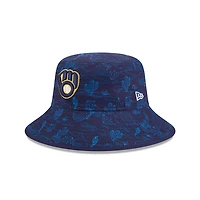 Youth New Era  Navy Milwaukee Brewers 2025 Spring Training All Over Print Bucket Hat