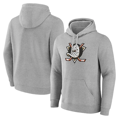 Men's Gray Anaheim Ducks Primary Logo Pullover Sweatshirt