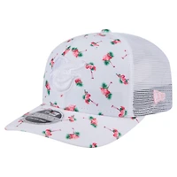 Men's New Era  White Baltimore Orioles Flamingo Mesh Back 9SEVENTY Stretch-Snap Hat