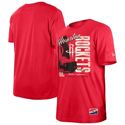 Men's New Era  Red Houston Rockets Distressed Throwback Vintage Color Pack T-Shirt
