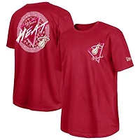  New Era  Dark Red Miami Heat Glow-in-the-Dark T-Shirt