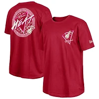  New Era  Dark Red Miami Heat Glow-in-the-Dark T-Shirt