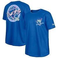  New Era  Blue Philadelphia 76ers Glow-in-the-Dark T-Shirt