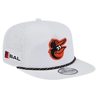 Men's New Era White Baltimore Orioles Perforated Golfer Snapback Hat