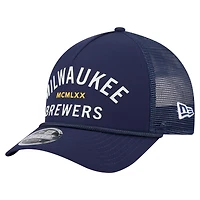 Men's New Era  Navy Milwaukee Brewers Minimalist 9FORTY A-Frame Adjustable Hat