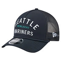 Men's New Era  Navy Seattle Mariners Minimalist 9FORTY A-Frame Adjustable Hat