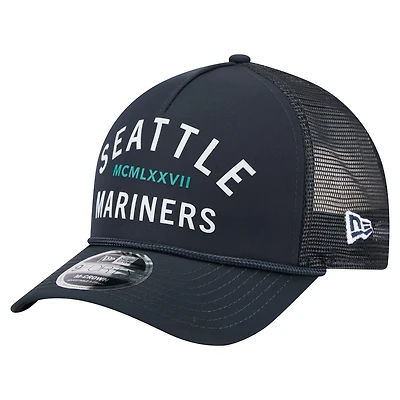 Men's New Era  Navy Seattle Mariners Minimalist 9FORTY A-Frame Adjustable Hat
