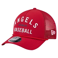 Men's New Era  Red Los Angeles Angels Minimalist 9FORTY A-Frame Adjustable Hat
