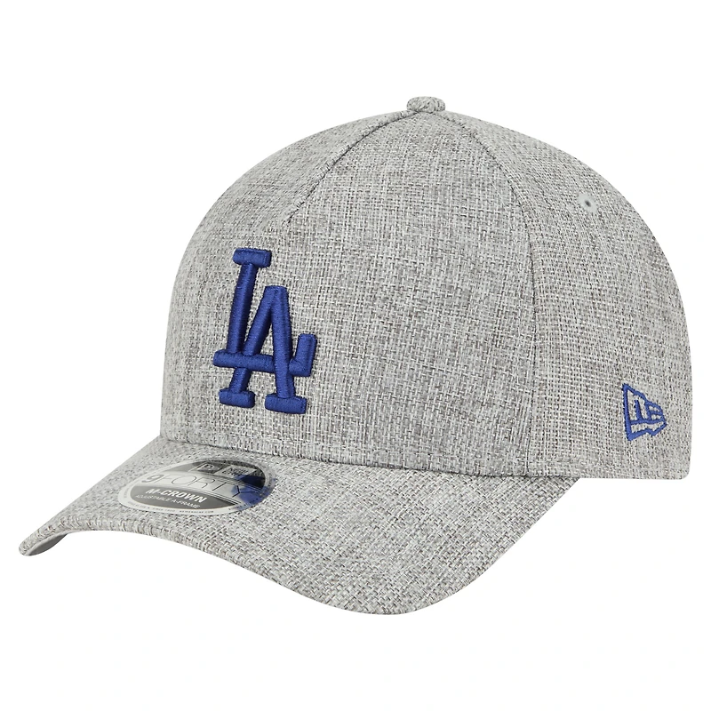 Men's New Era Gray Los Angeles Dodgers Cotton Weave M-Crown A-Frame 9FORTY Adjustable Hat