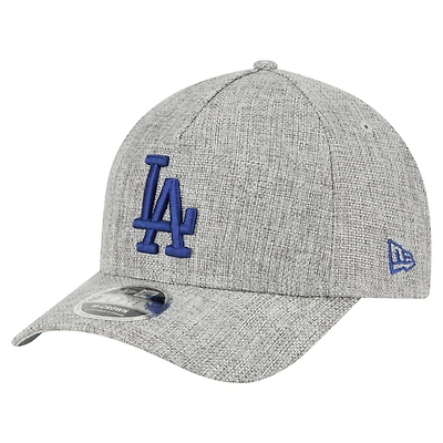 Men's New Era Gray Los Angeles Dodgers Cotton Weave M-Crown A-Frame 9FORTY Adjustable Hat