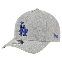 Men's New Era Gray Los Angeles Dodgers Cotton Weave M-Crown A-Frame 9FORTY Adjustable Hat