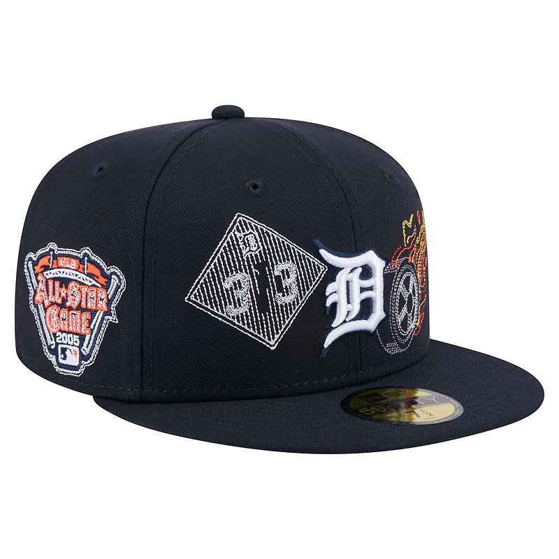 Men's New Era Navy Detroit Tigers State Stitch 59FIFTY Fitted Hat