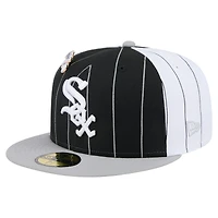 Men's New Era  Black Chicago White Sox Pinstripe 59FIFTY Fitted Hat