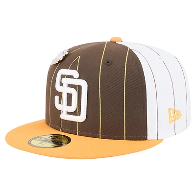 Men's New Era  Dark Brown San Diego Padres Pinstripe 59FIFTY Fitted Hat