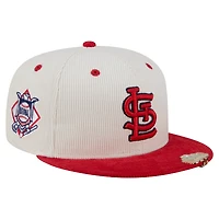 Men's New Era Cream/Red St. Louis Cardinals Two-Tone Corduroy 59FIFTY Fitted Hat