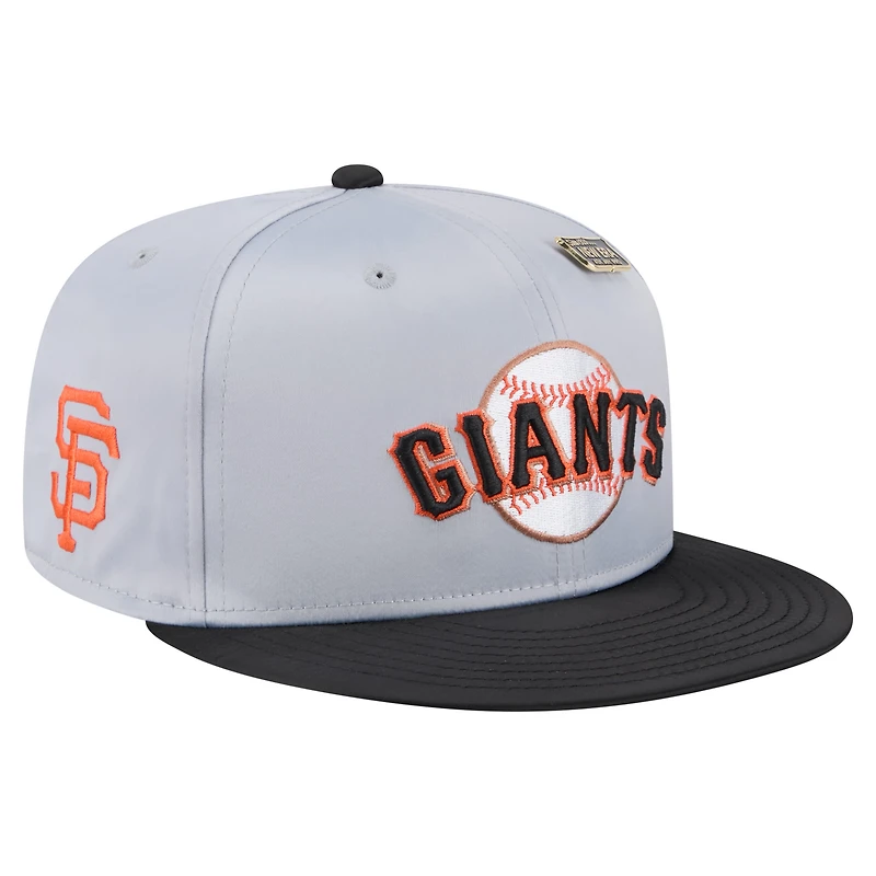 Men's New Era Gray/Black San Francisco Giants Satin 59FIFTY Fitted Hat