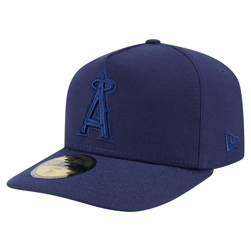 Men's New Era Navy Los Angeles Angels Color Pack A-Frame 59FIFTY Fitted Hat