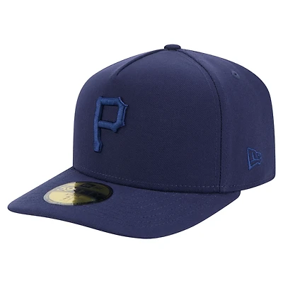 Men's New Era Navy Pittsburgh Pirates Color Pack A-Frame 59FIFTY Fitted Hat