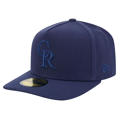 Men's New Era Navy Colorado Rockies Color Pack A-Frame 59FIFTY Fitted Hat