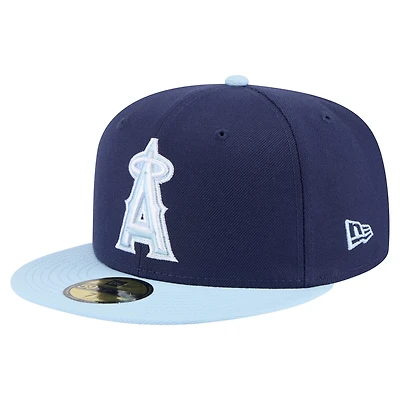 Men's New Era Navy/Light Blue Los Angeles Angels Color Pack Two-Tone 59FIFTY Fitted Hat