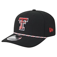Men's New Era Black Texas Tech Red Raiders Gameday Multi-Rope 9SEVENTY Stretch-Snap Hat