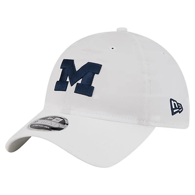 Men's New Era White Michigan Wolverines Active Ripstop 9TWENTY Adjustable Hat