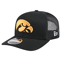 Men's New Era Black Iowa Hawkeyes Primary 9SEVENTY Trucker Stretch-Snap Hat