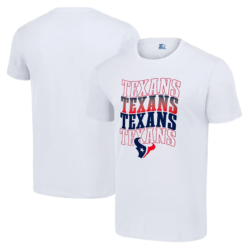 Men's Starter White Houston Texans Four Name T-Shirt