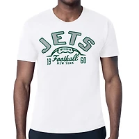 Men's Starter White New York Jets Half Ball Logo T-Shirt