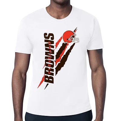Men's Starter White Cleveland Browns Color Scratch T-Shirt