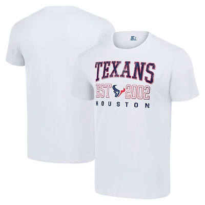 Men's Starter White Houston Texans Distressed Graphic T-Shirt
