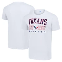 Men's Starter White Houston Texans Distressed Graphic T-Shirt
