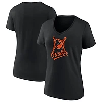Women's Black Baltimore Orioles Fastball V-Neck T-Shirt