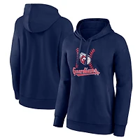 Women's Navy Cleveland Guardians Fastball Pullover Hoodie