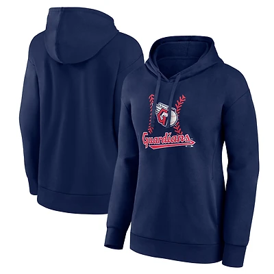 Women's Navy Cleveland Guardians Fastball Pullover Hoodie