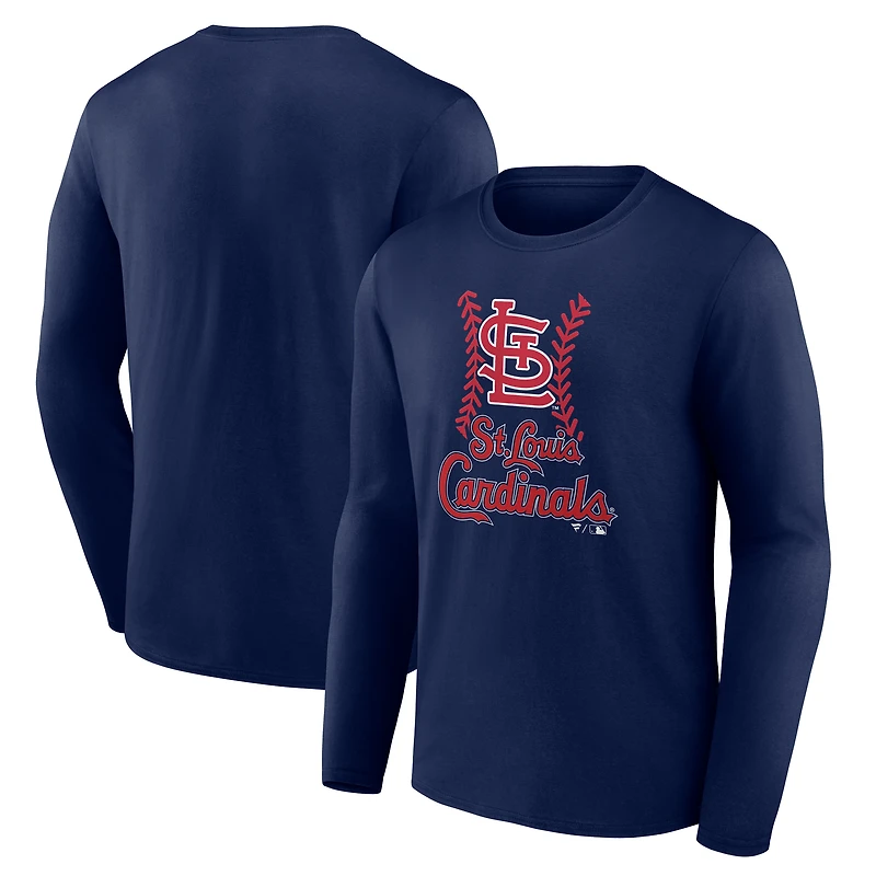 Men's Navy St. Louis Cardinals Fastball Long Sleeve T-Shirt