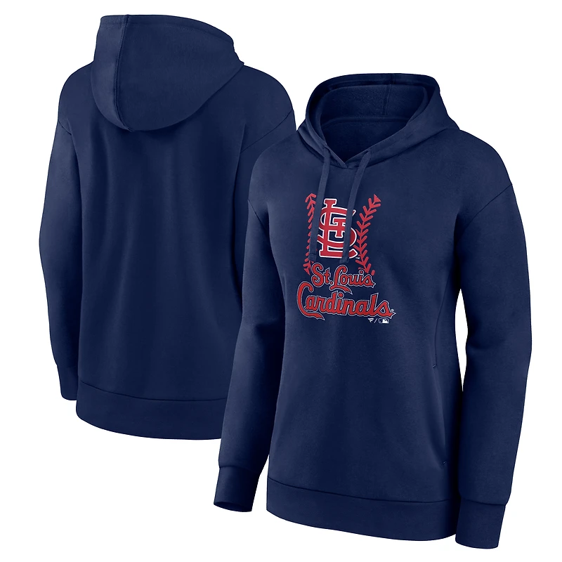Women's Navy St. Louis Cardinals Fastball Pullover Hoodie