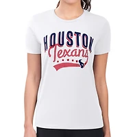 Women's G-III 4Her by Carl Banks White Houston Texans Super-Slim Fit Lightweight Filigree Team T-Shirt
