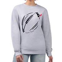 Women's G-III 4Her by Carl Banks Heather Gray Houston Texans Football Logo Graphic Fleece Tri-Blend Pullover Sweatshirt