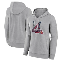 Women's Gray Atlanta Braves Fastball Pullover Hoodie