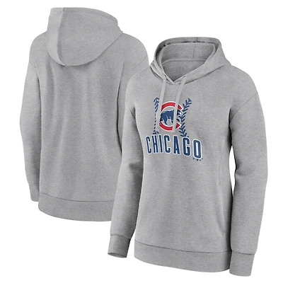 Women's Gray Chicago Cubs Fastball Pullover Hoodie