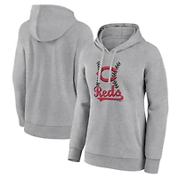 Women's Gray Cincinnati Reds Fastball Pullover Hoodie