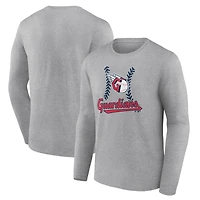 Men's Gray Cleveland Guardians Fastball Long Sleeve T-Shirt