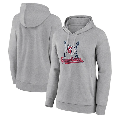 Women's Gray Cleveland Guardians Fastball Pullover Hoodie