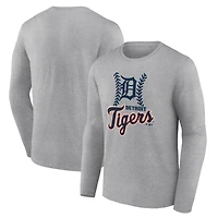 Men's Gray Detroit Tigers Fastball Long Sleeve T-Shirt