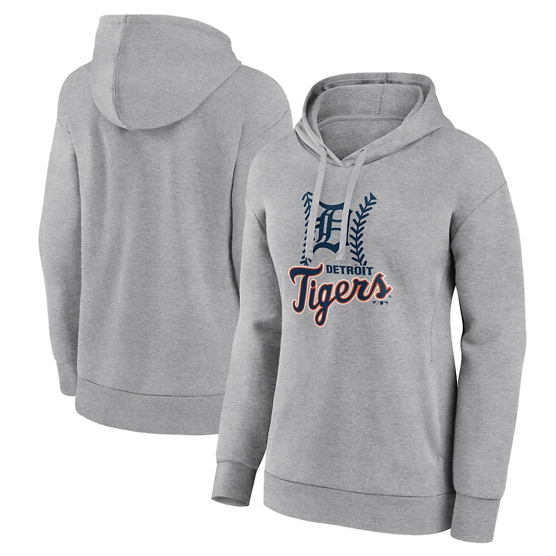 Women's Gray Detroit Tigers Fastball Pullover Hoodie